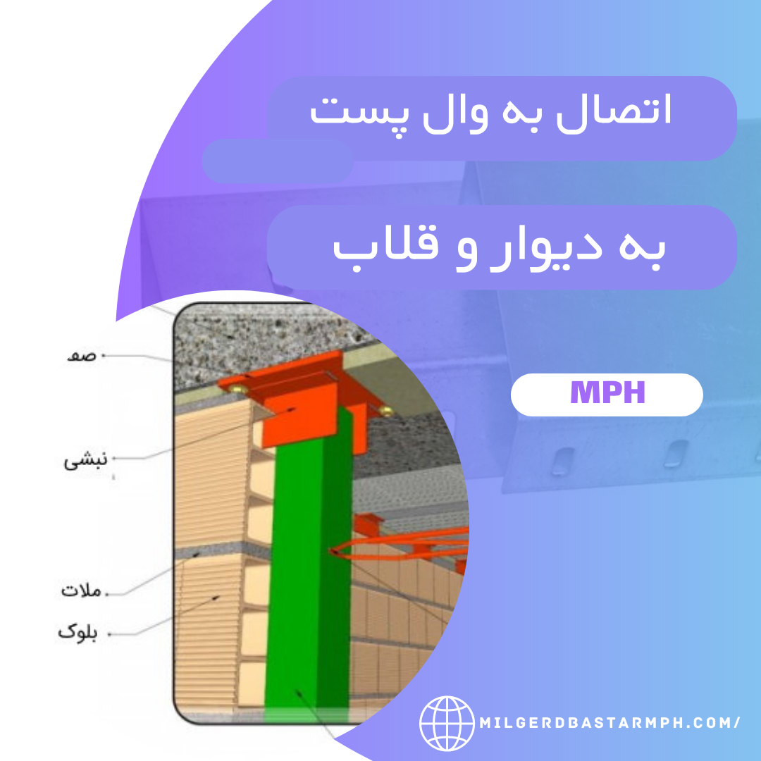 اتصال به وال پست به دیوار و قلاب